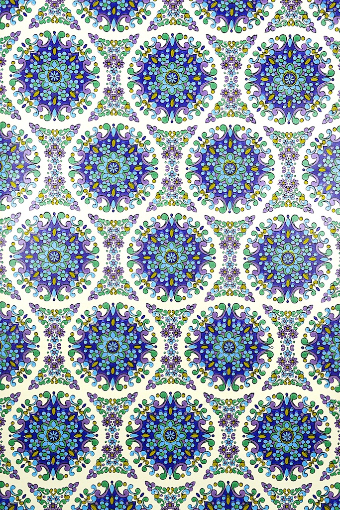 Blue Geometric Vintage Wallpaper 683x1024