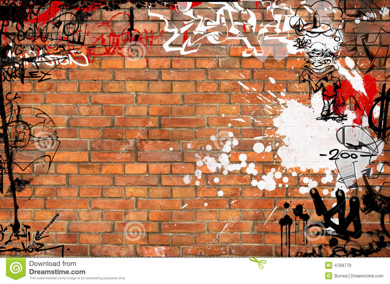 Graffiti Brick Wall Royalty