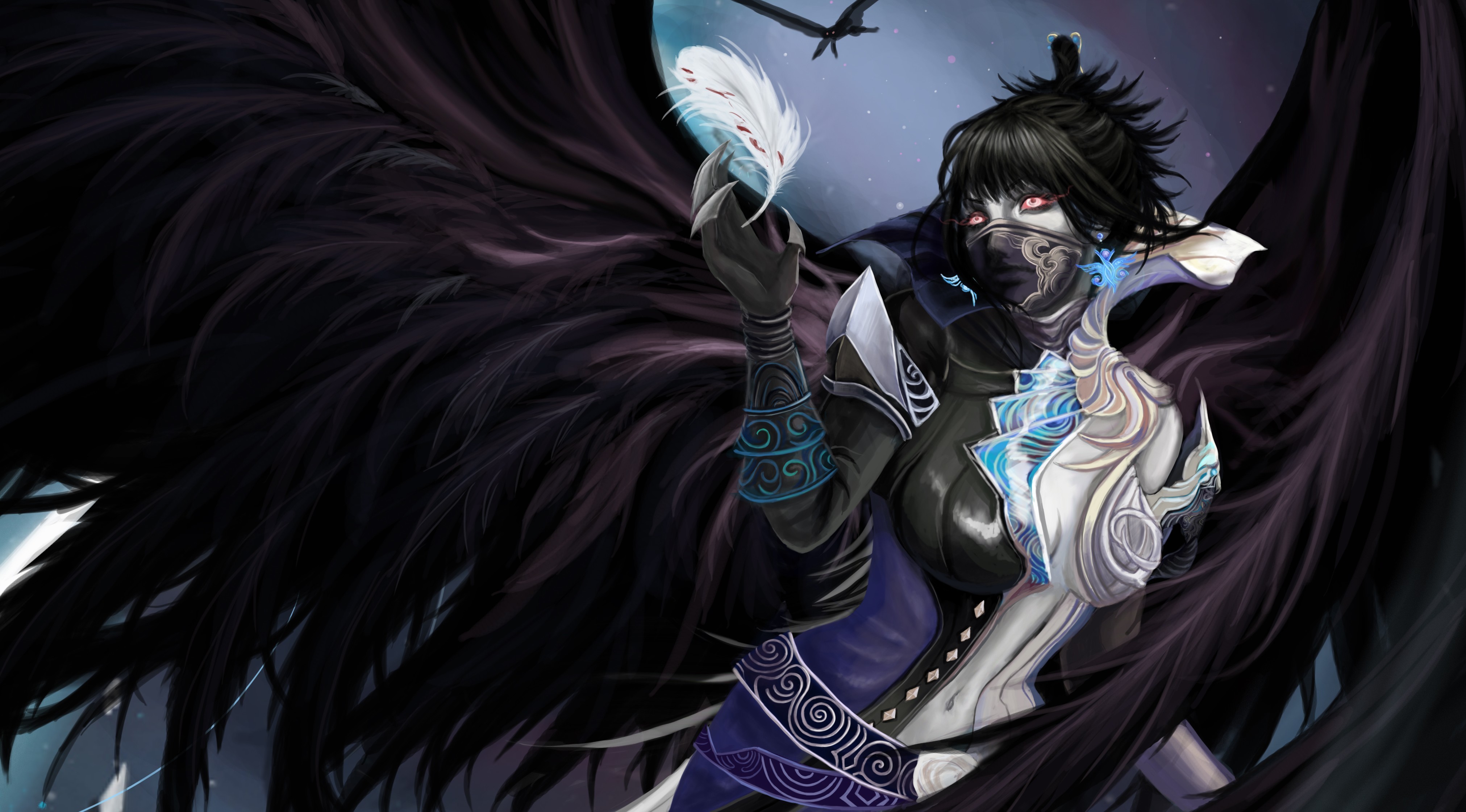 Angels Wings Fantasy Girls Angel Gothic Mask Dark Demon Wallpaper