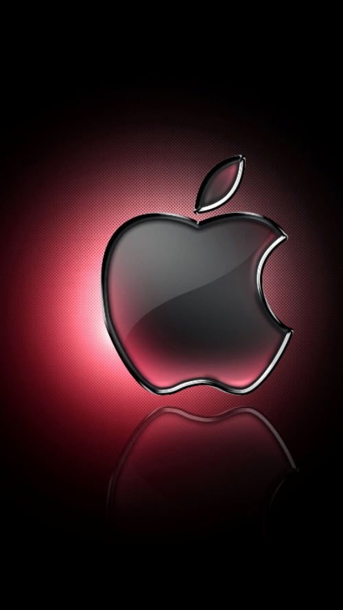 iPhone Hq Wallpaper Glass Apple Logo With Red Glow