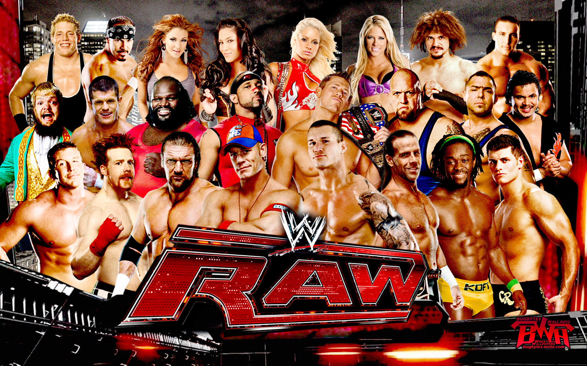 Wwe Monday Night Raw Cast Image HD Wallpaper