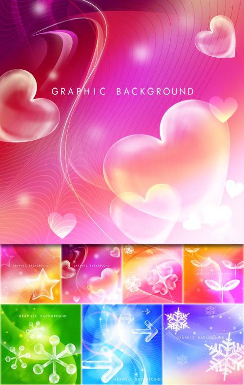 Colorful Heart Background Psd