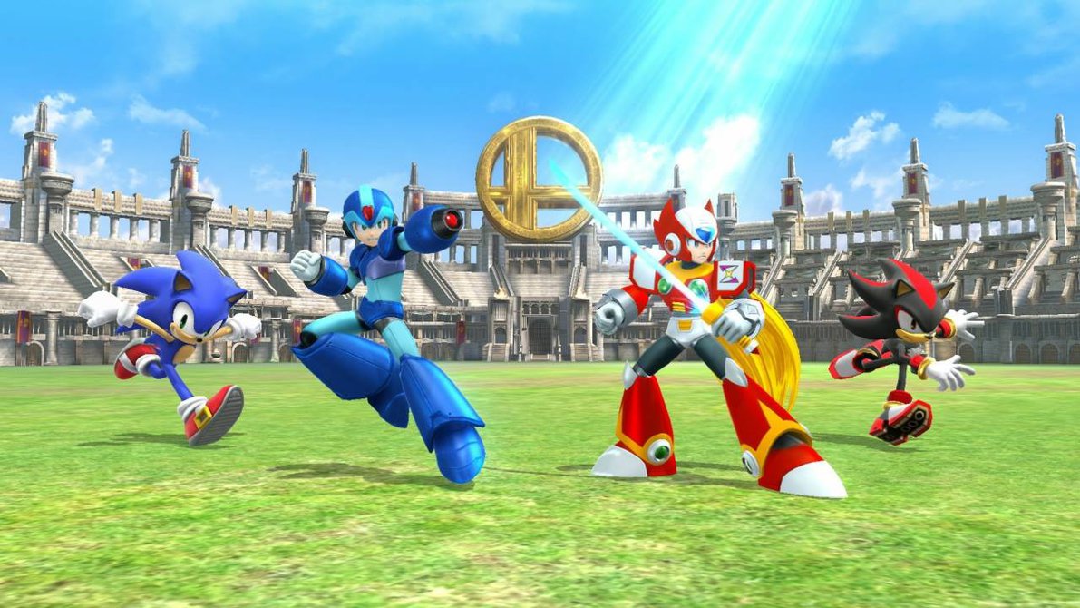 Sonic Shadow Mega Man X and Zero in Smash Bros by FoxFalcoFan on