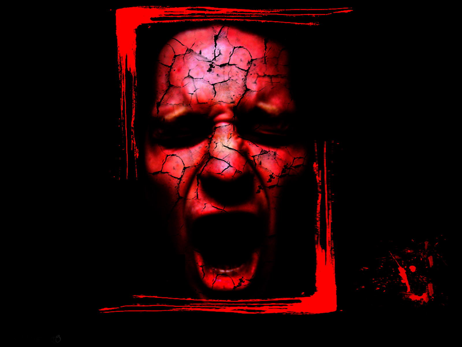 Scary Wallpaper Red Grunge