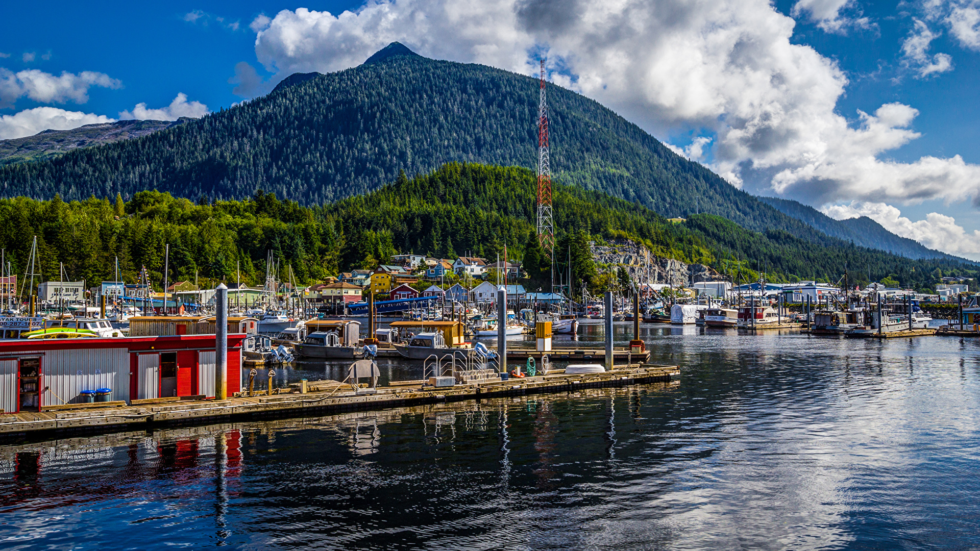 Desktop Wallpaper Alaska Ketchikan Hill Pier Cities