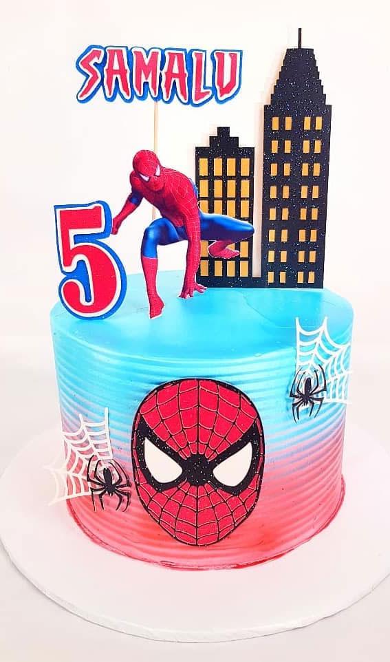 Spiderman BirtHDay Cake Ideas To Thrill Every Child Ombre