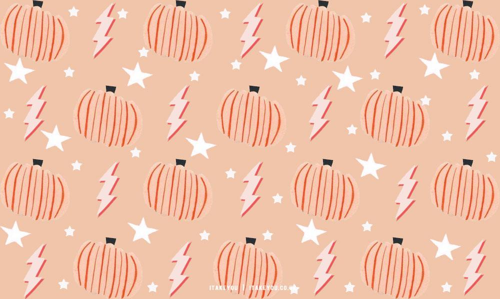  Preppy Halloween Wallpaper Ideas Pumpkin Light Peach