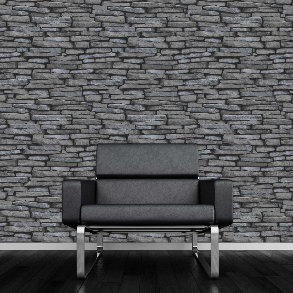 Home Shop By Brand Fine Decor Charcoal Grey Slate Wallpaper