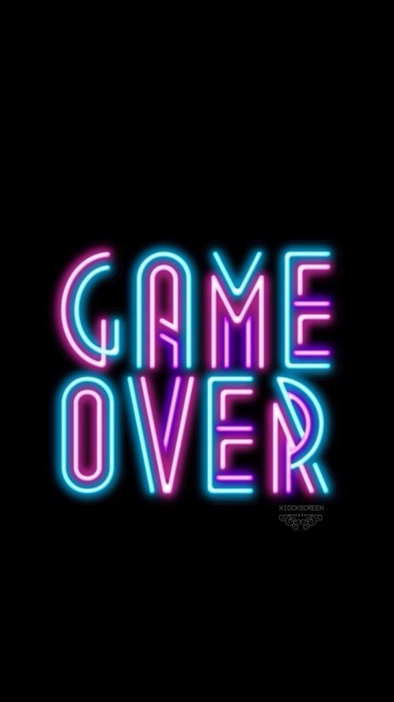 Game Over Neon Wallpaper Credits Xiockscreen On