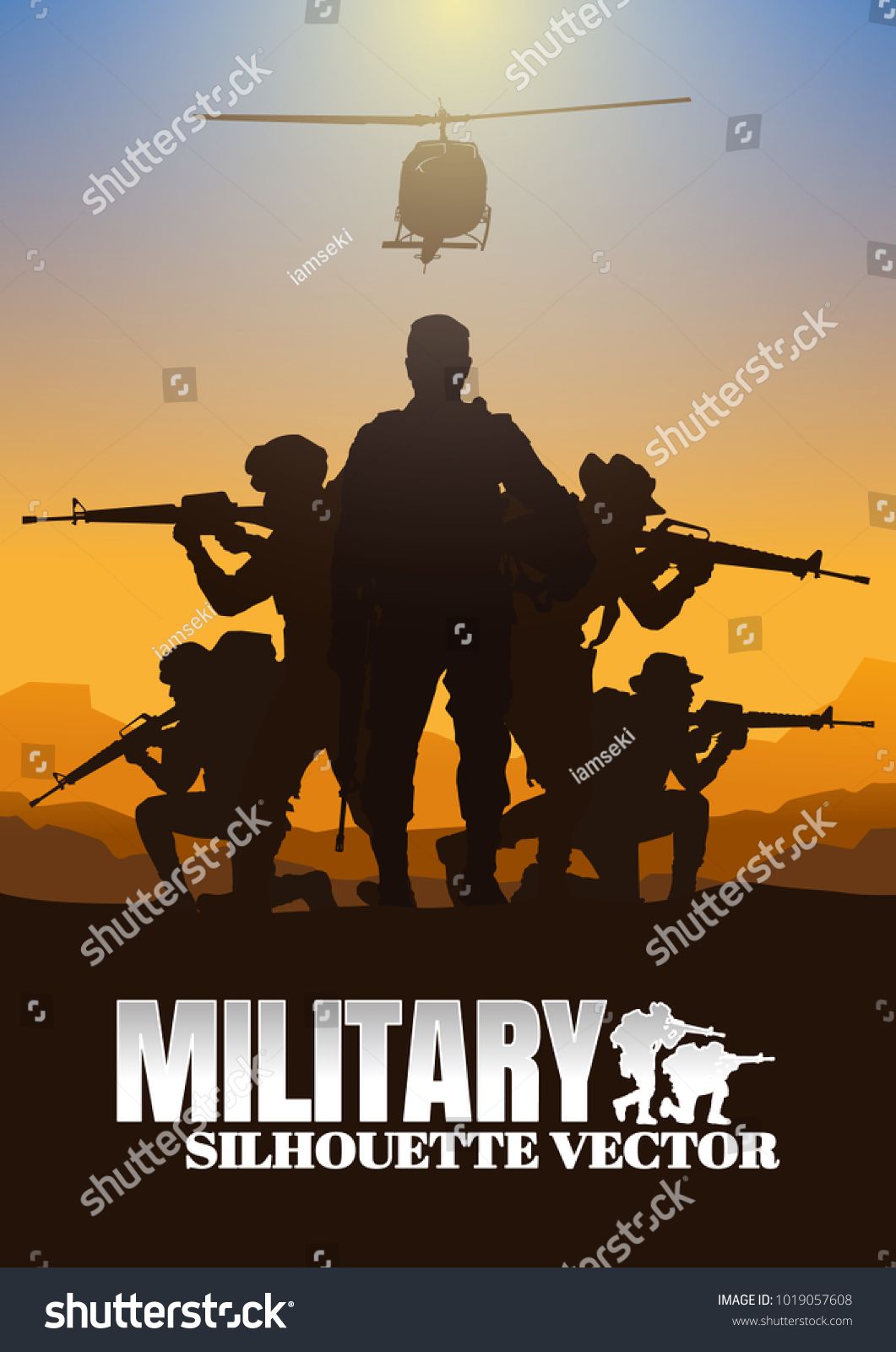 Military Vector Illustration Army Background Soldiers