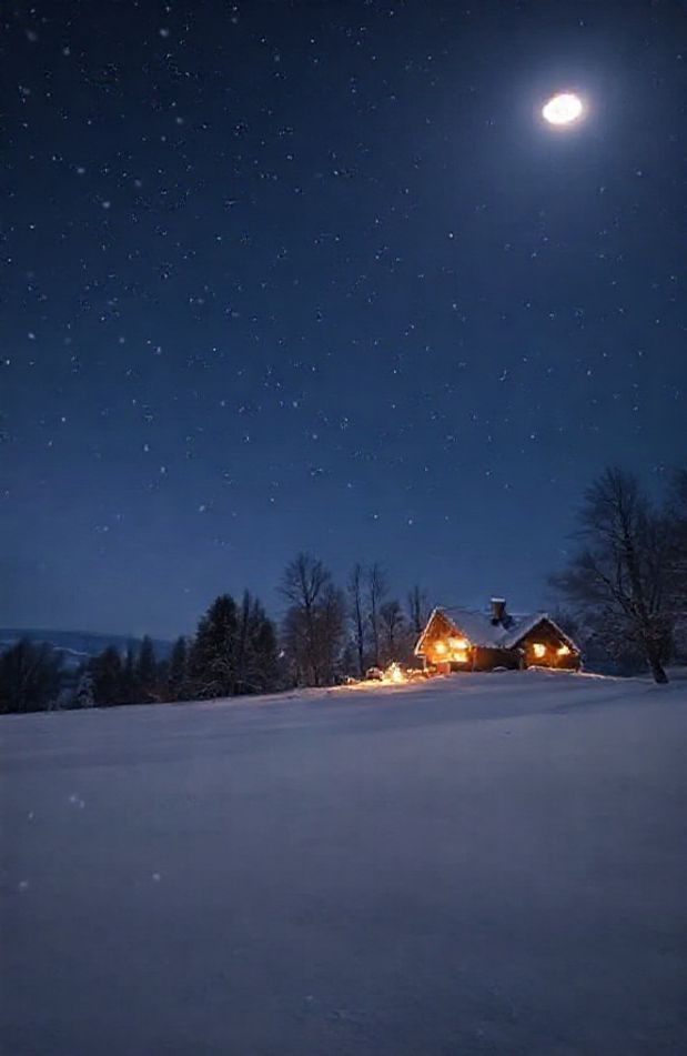 Winter Night Scenes Wallpaper