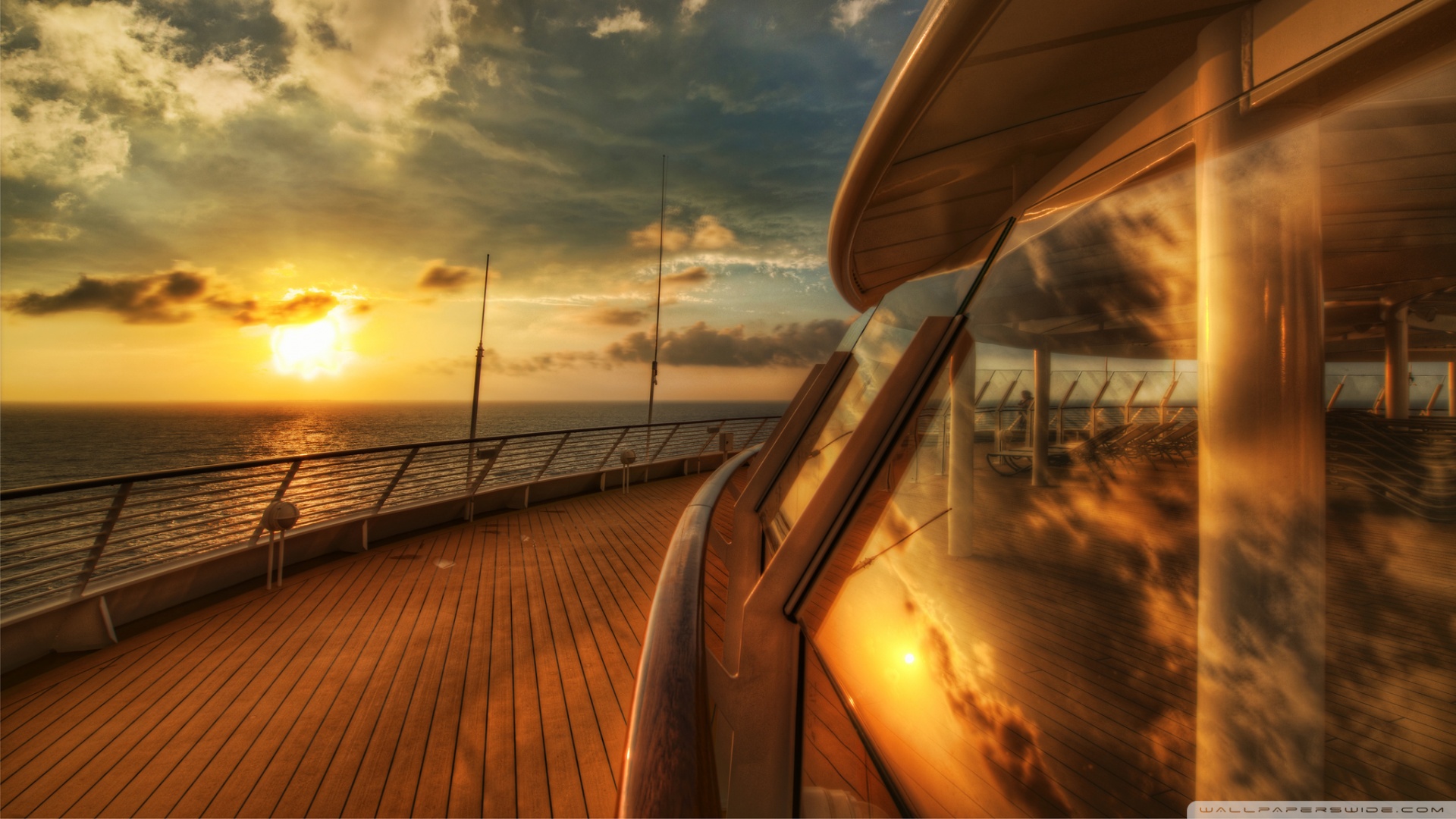 Cruise Ship Deck Sunset 4k HD Desktop Wallpaper For Ultra