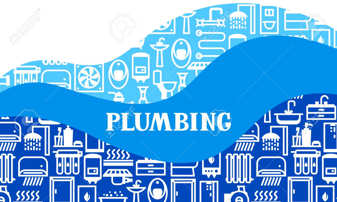Plumbing Background Design Illustration For Sanitary Engineering