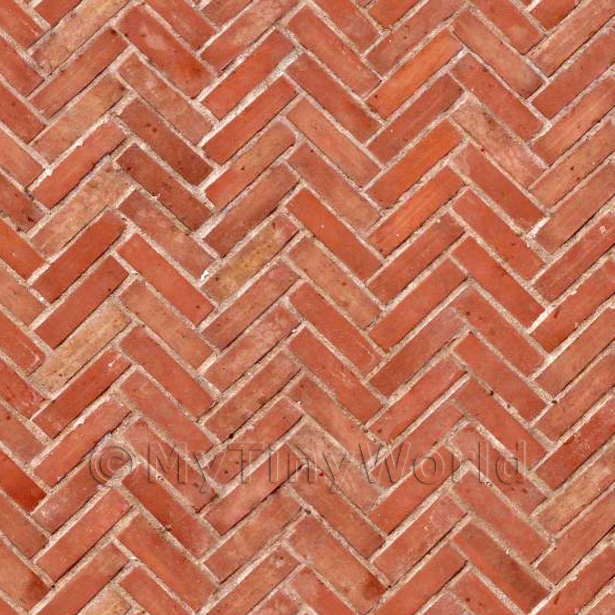 And Brick Papers Dolls House Miniature Old Herringbone Pattern