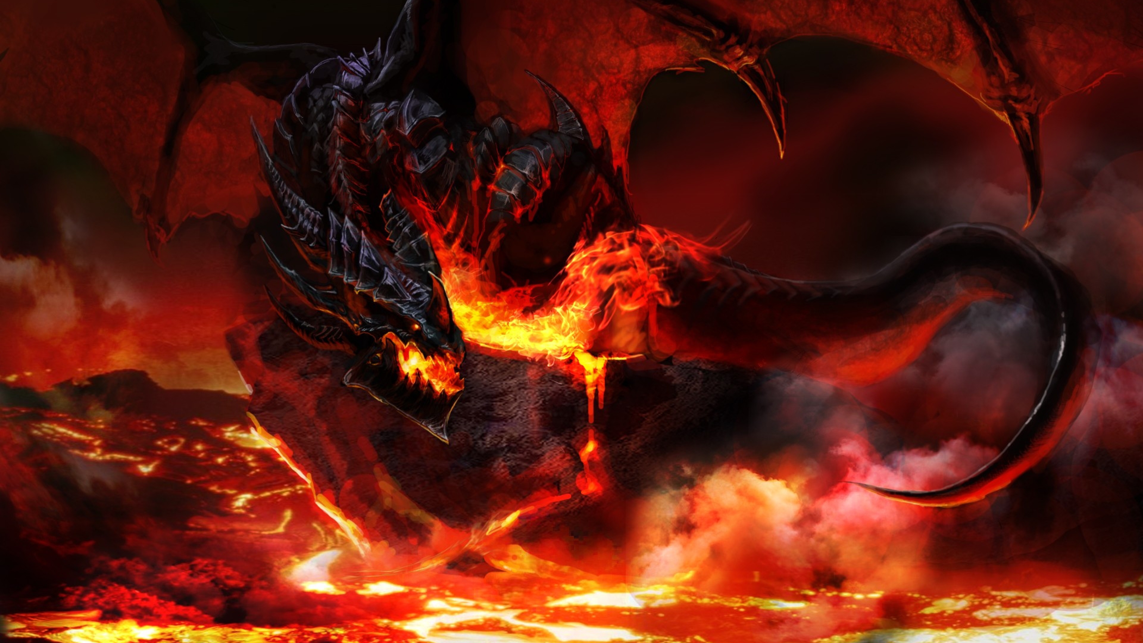 Wallpaper World Of Warcraft Dragon Fire Tail 4k