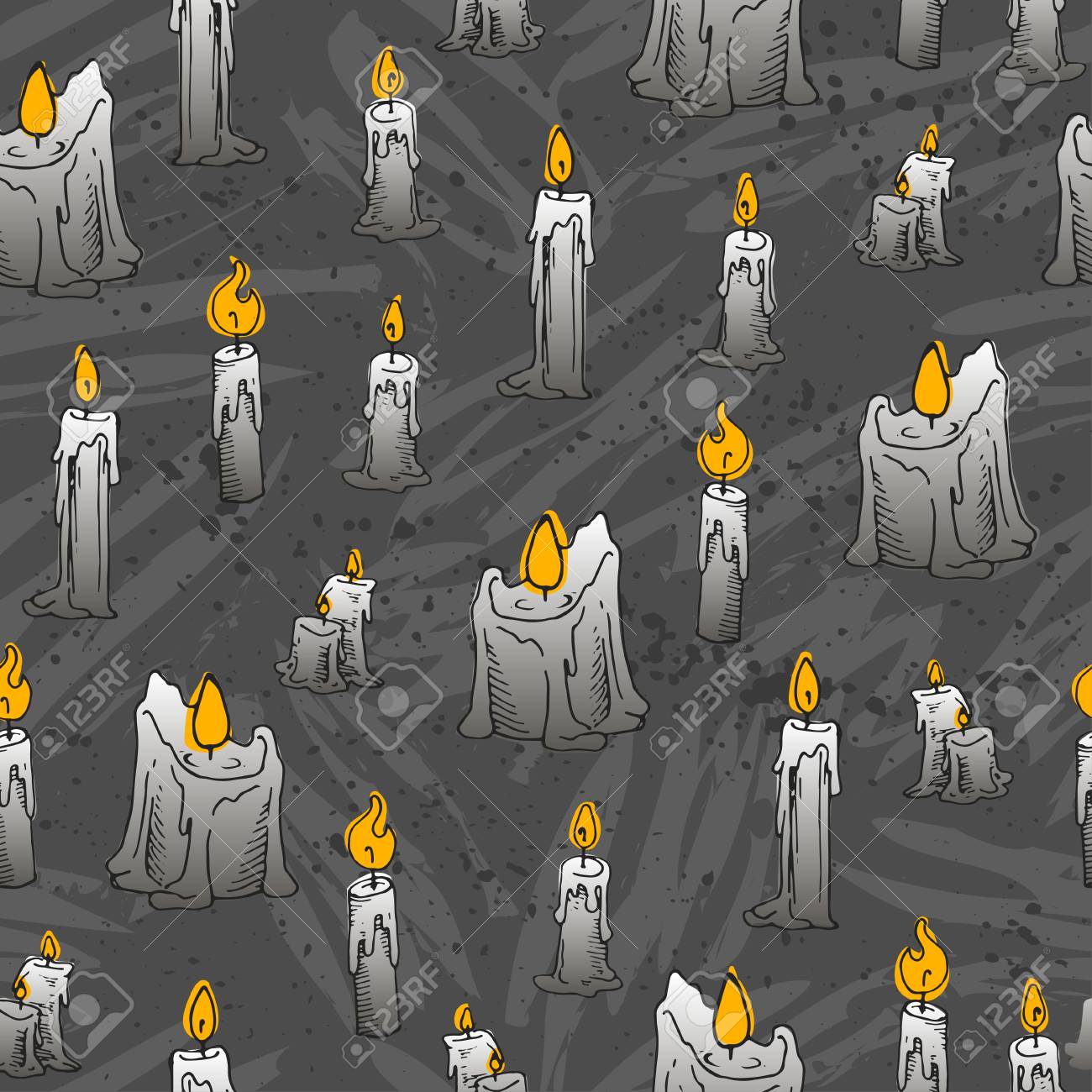 Seamless Candle Pattern For Halloween Holidays Wallpaper Royalty