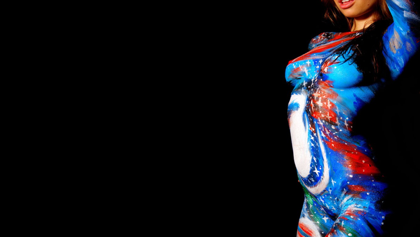 SEXY GIRLS BODY PAINTING Top 6 Body Painting Wallpaper 1360x768
