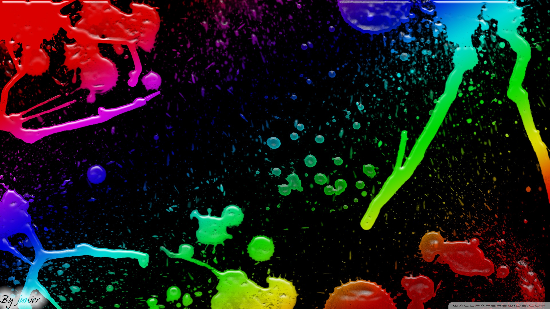 rainbow paint splatter background