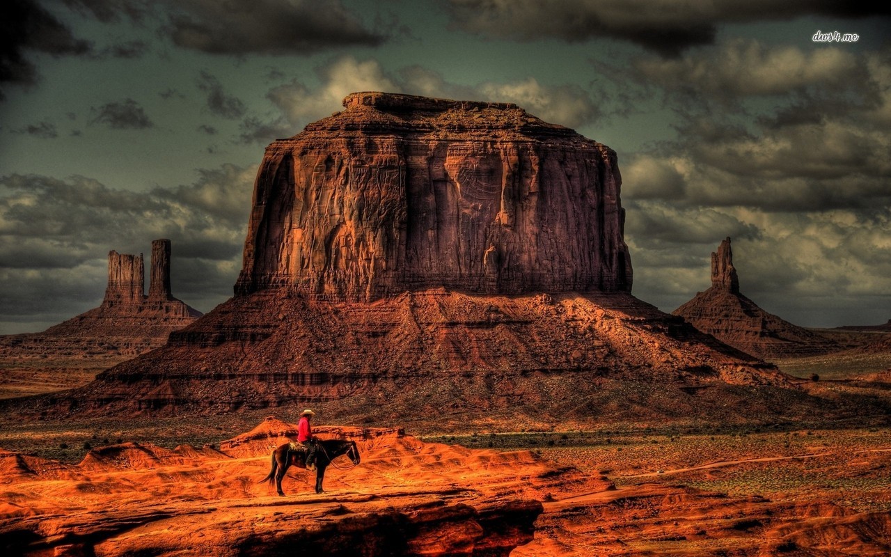 Cowboy In Monument Valley Wallpaper Nature