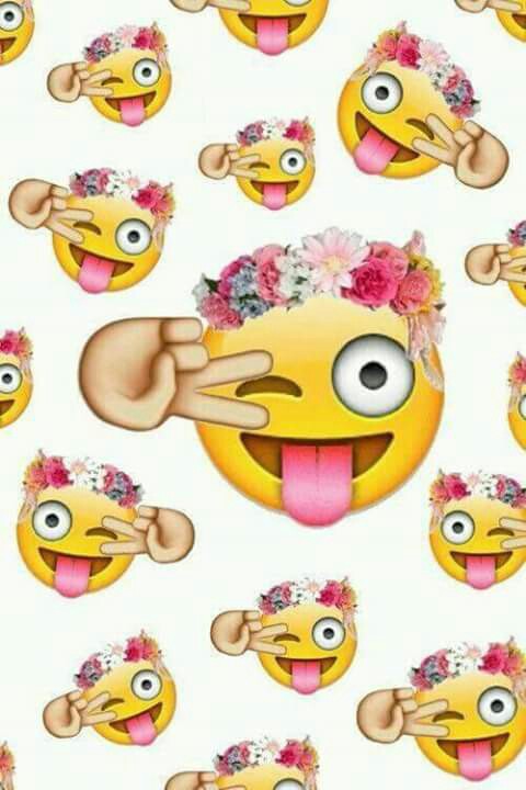Emoji Funny Wallpaper Crown Flower