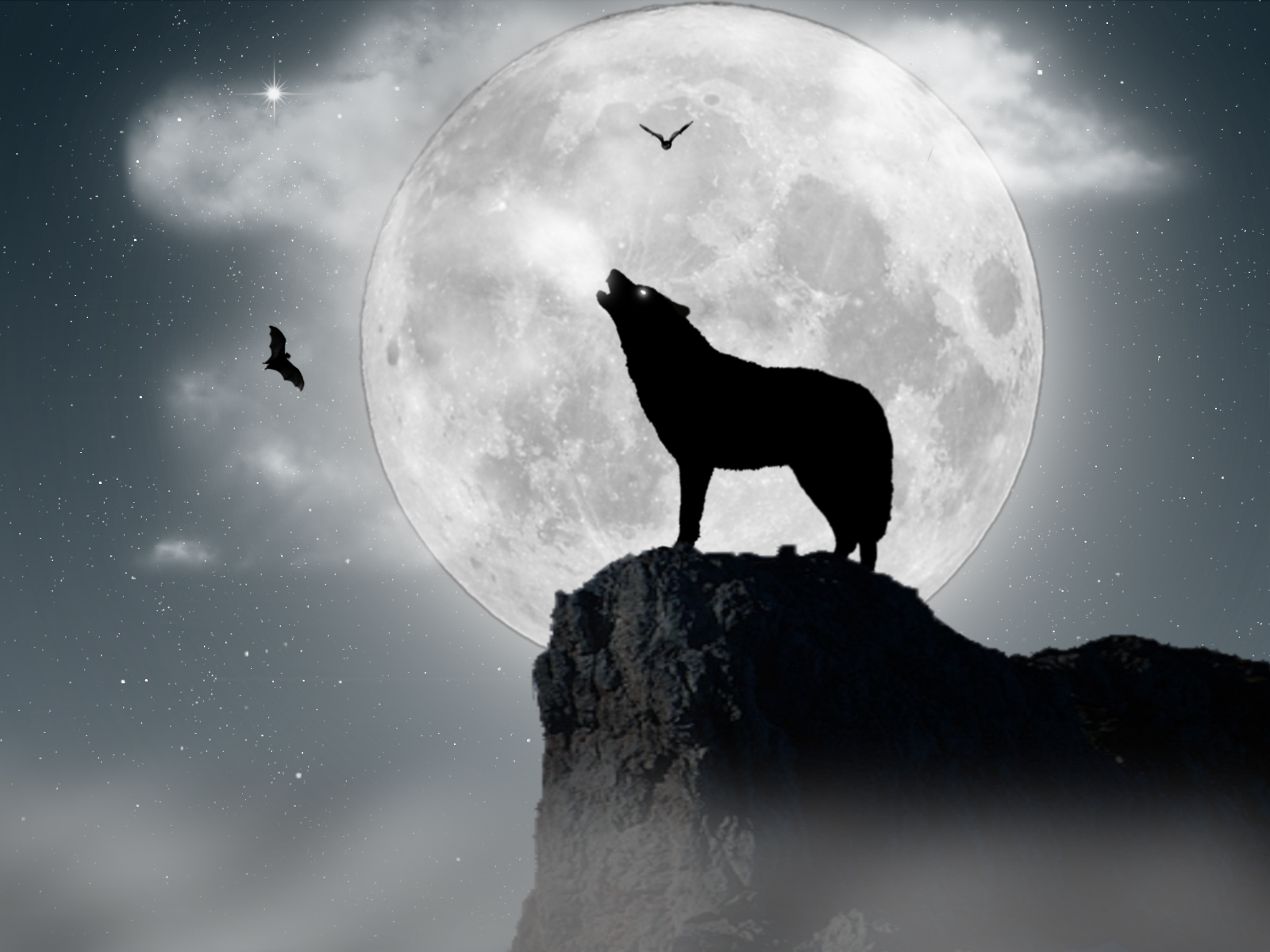 Moon Wolf Wallpaper 1600x1200 Moon Wolf