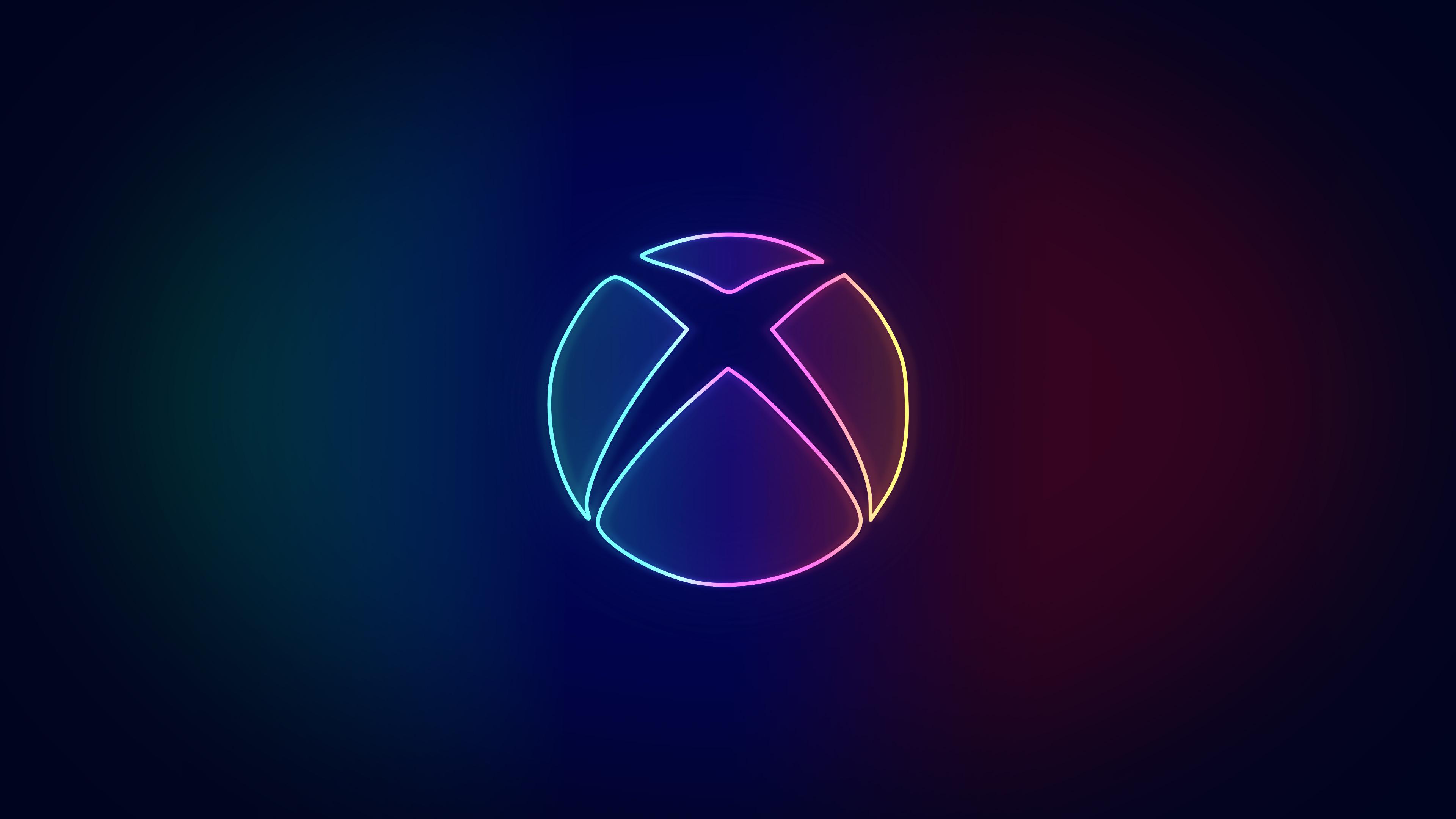 Neon Xbox Logo on a Dark Background