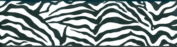 Zebra Print Black Wallpaper Border