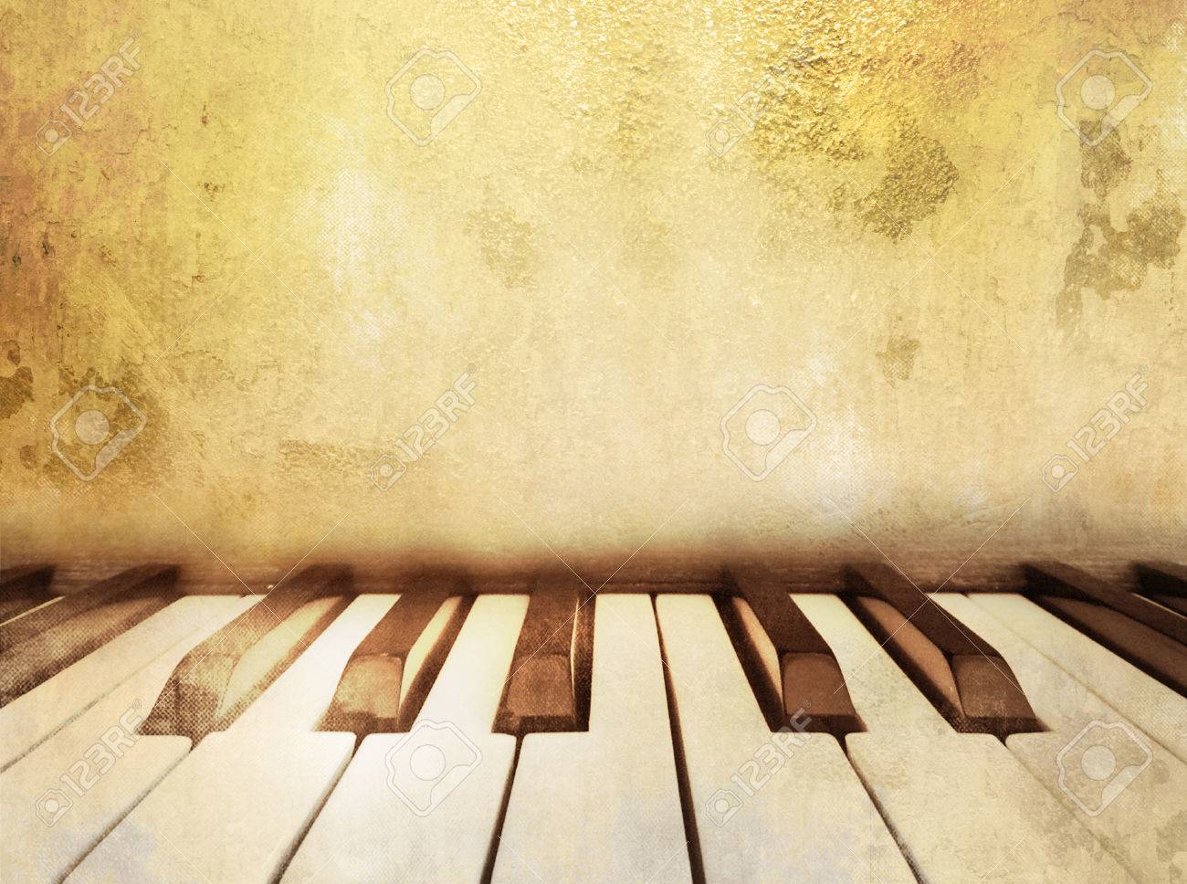 Vintage Music Background With Piano Keys Stock Photo Picture And