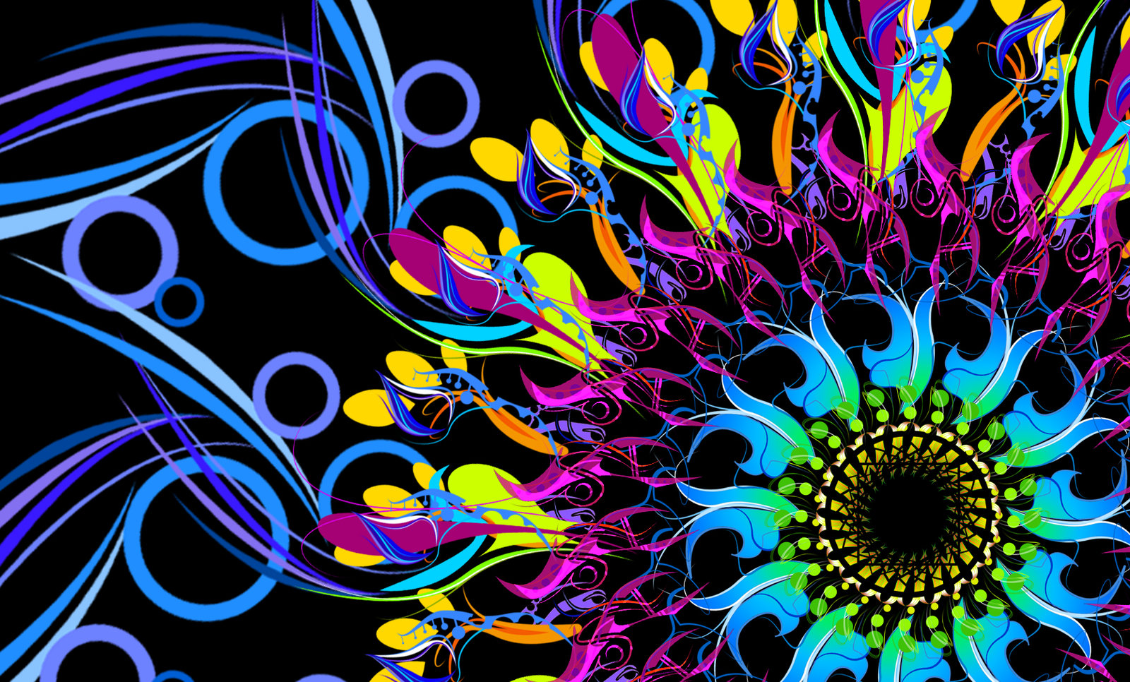 Neon Flower Desktop Background By Anal Bloodbath