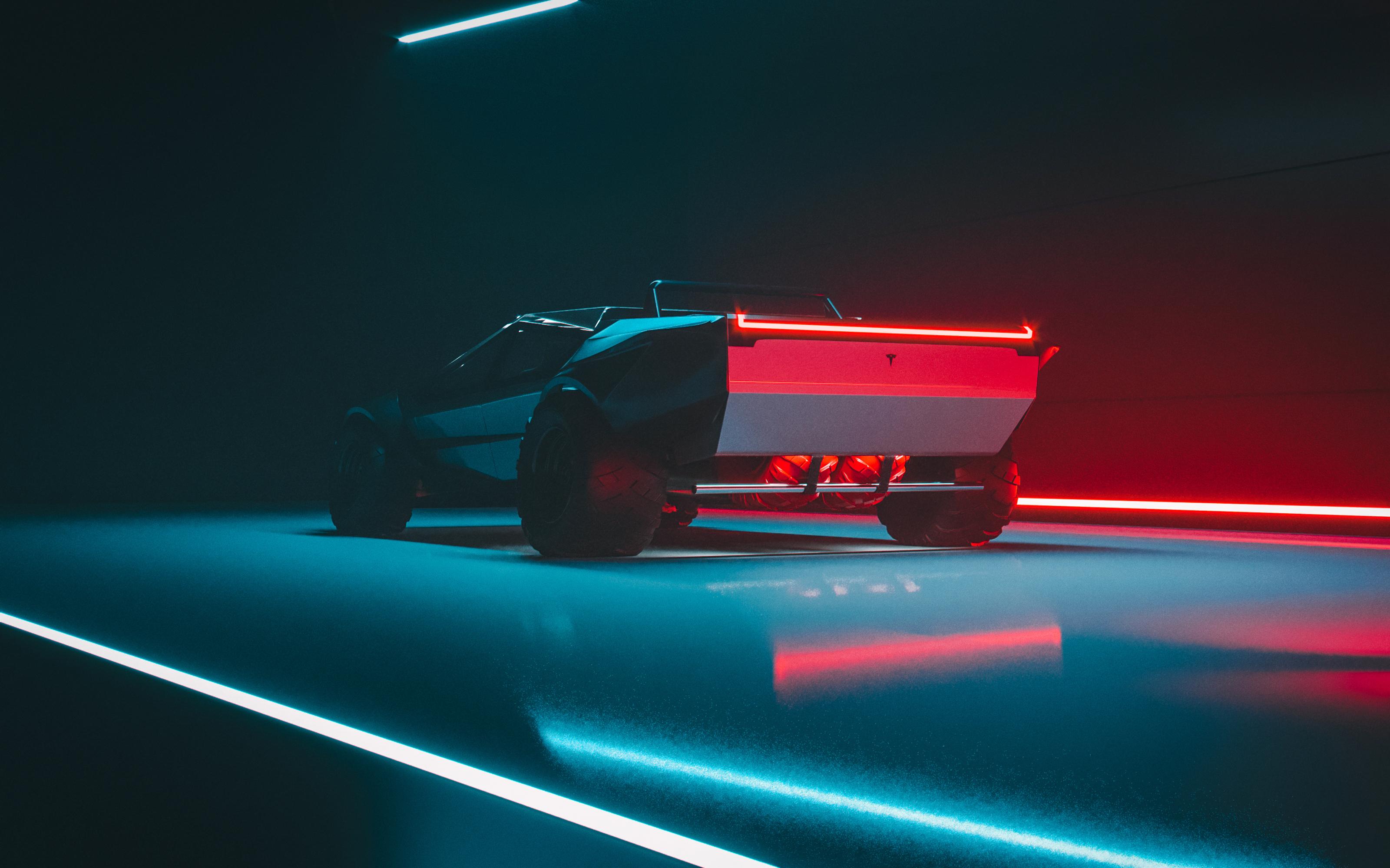 Tesla Cybertruck Rear Concept 4k Wallpaper HD Cars