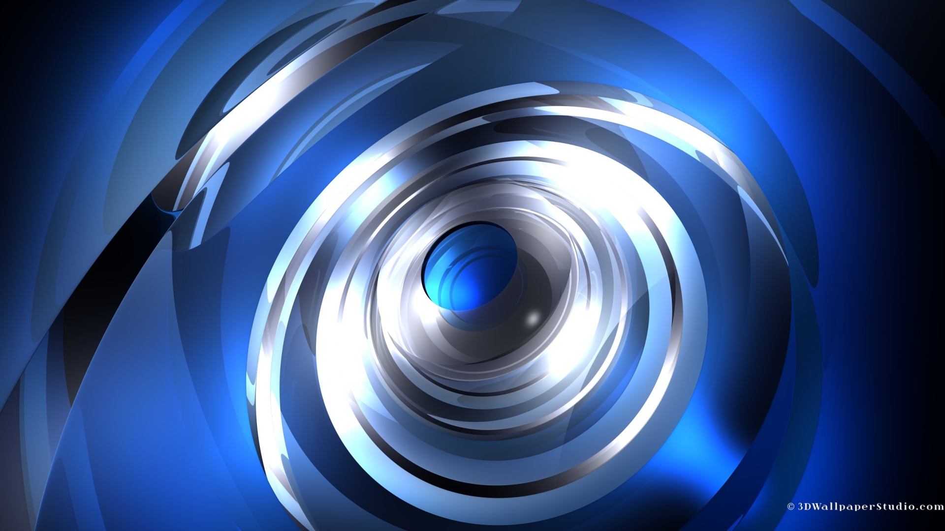 Moving Blue 3d Abstract Wallpaper In Screen Resolution
