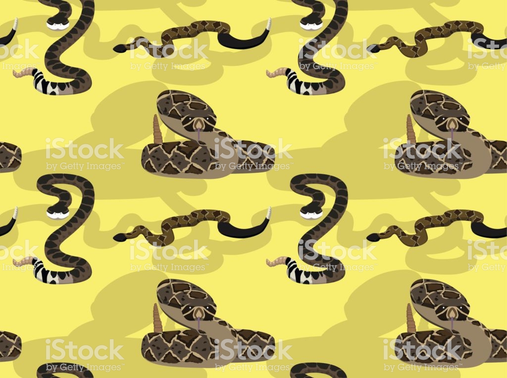Rattlesnake Cartoon Seamless Wallpaper Stock Illustration