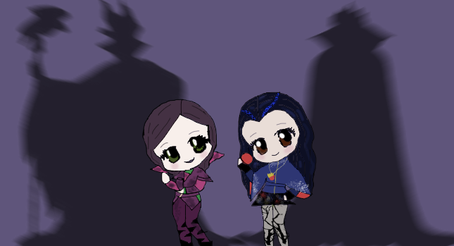 Mal And Evie Chibis By Oyeeboo