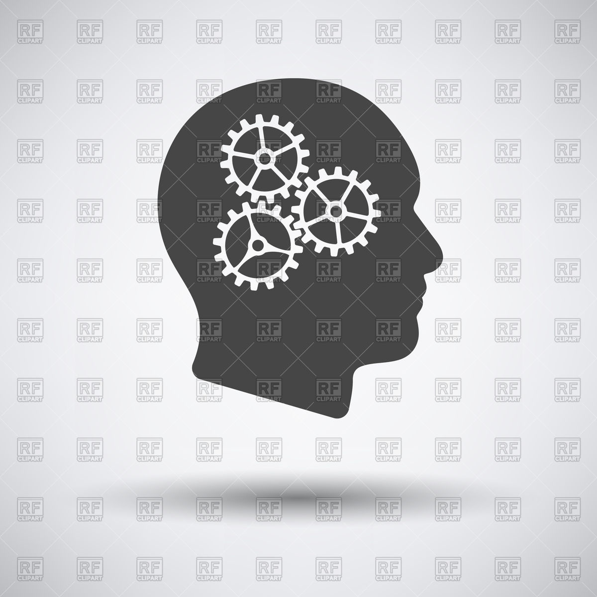 Brainstorm Icon On Gray Background With Round Shadow Vector Image