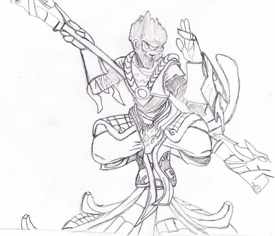 Jade Dragon Wukong Sketch By Shikamayru21