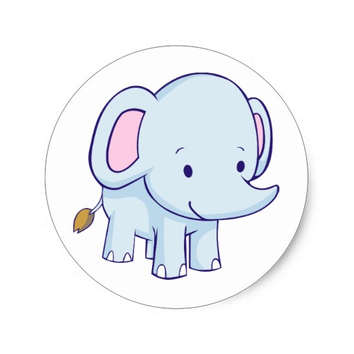 Cute Cartoon Elephant Shirts Round Sticker