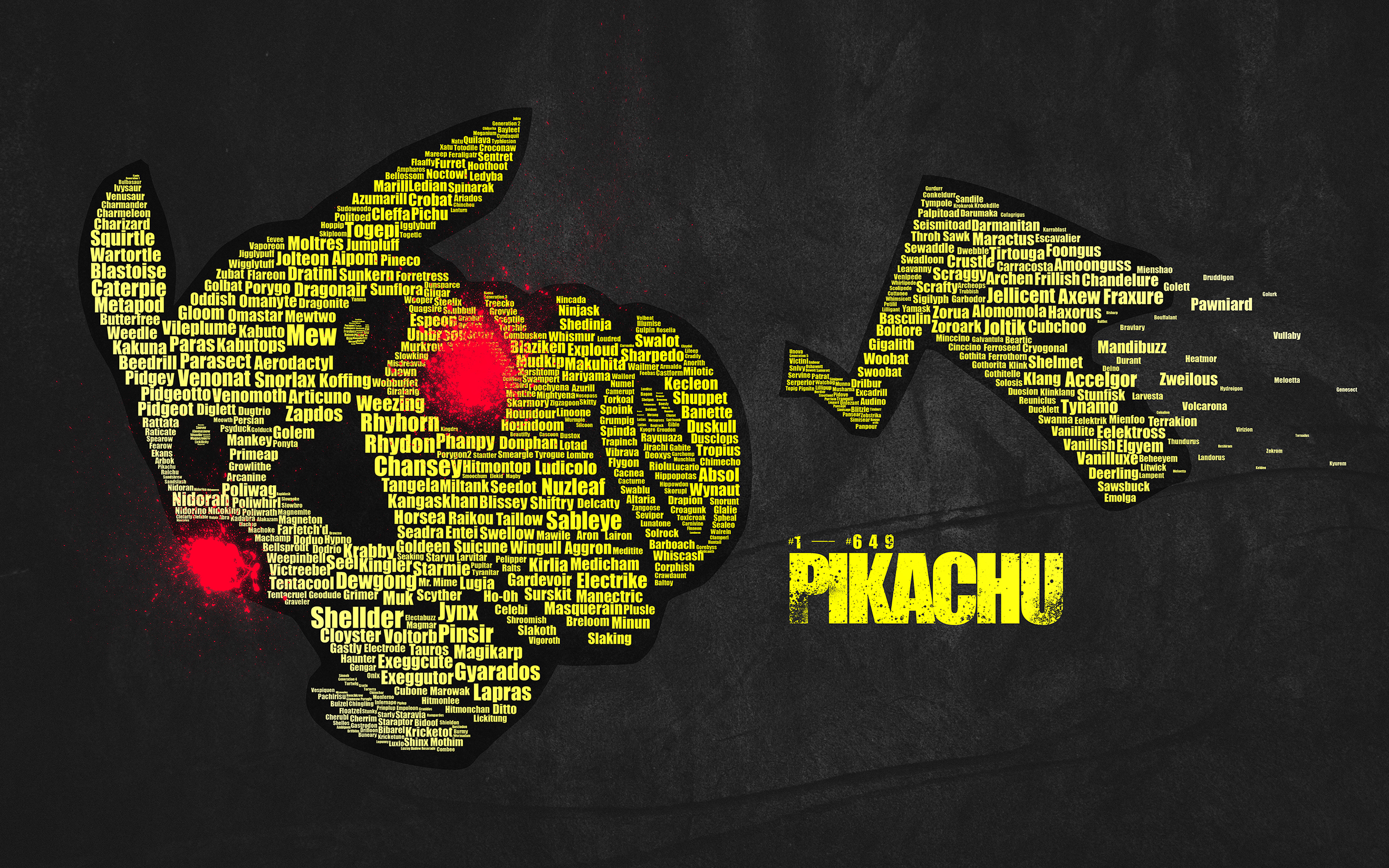 Wallpaper Pikachu Typography Art Pokemon Pikachupool