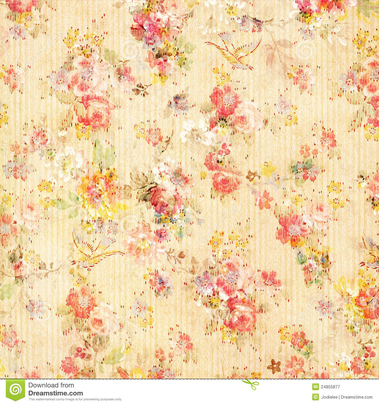 🔥 Free Download Yellow Shabby Chic Vintage Floral Wallpaper 1300x1390