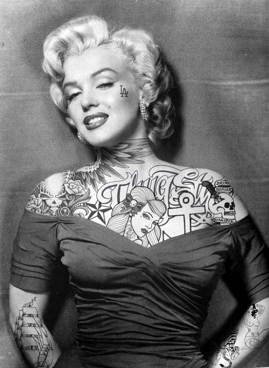 45+] Tattooed Marilyn Monroe Wallpaper - WallpaperSafari