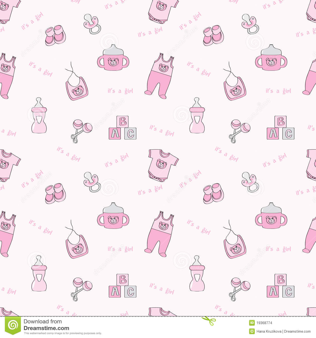 Its A Girl Background It S Pink Seamless