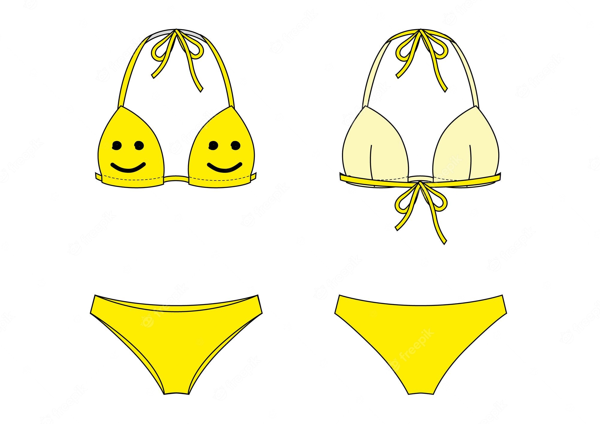 Yellow Bikini Stock Illustrations Wallpaper