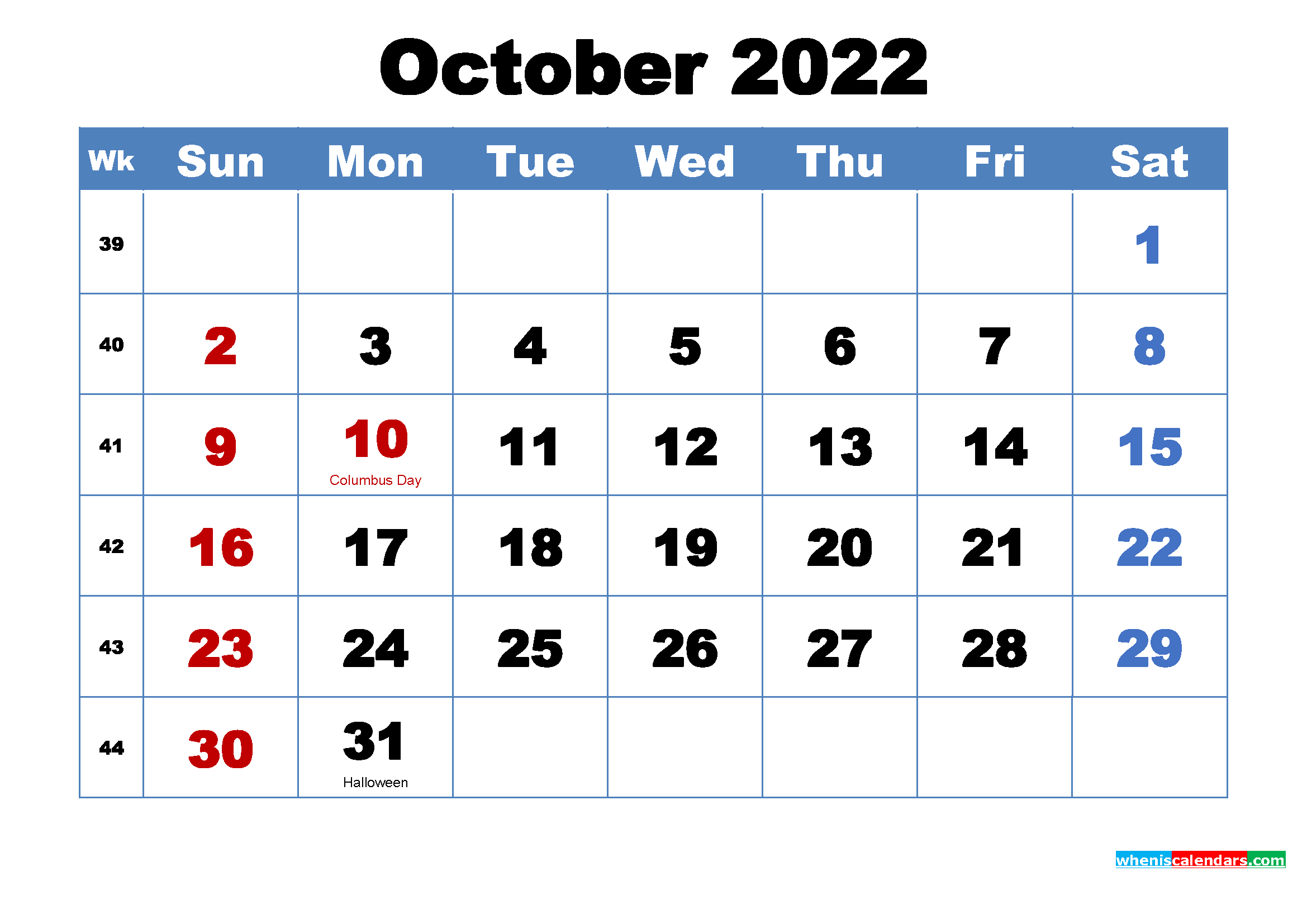 October 2022 Calendar Wallpaper Free Download