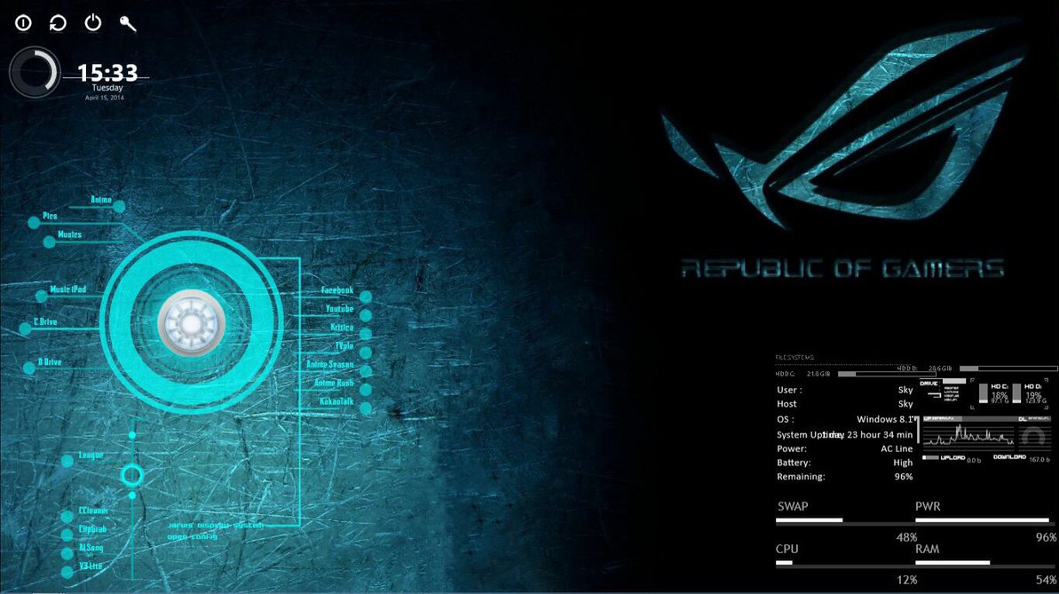 Windows Republic Of Gamers Asus Theme By Ievga