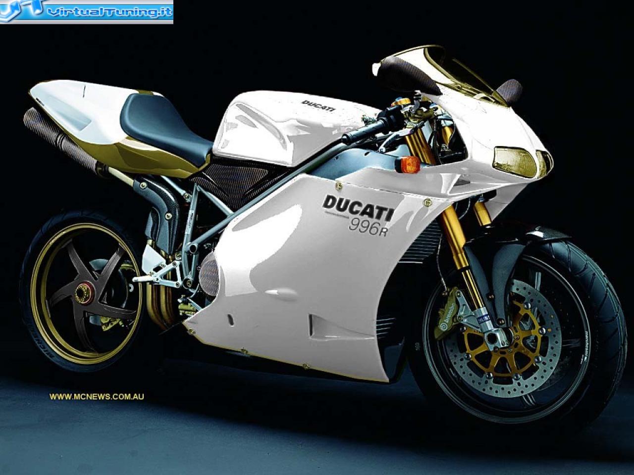 Ducati 996R Motorcycle in White and Gold: A Stunning Superbike