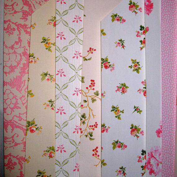  Wallpaper Craft Projects 11 Sample Sheets   Pink Paper   Floral Paper