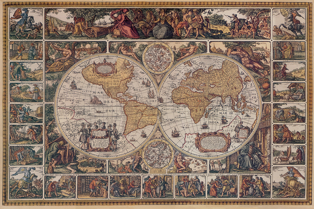 Old World Map Desktop Background Wall Mural