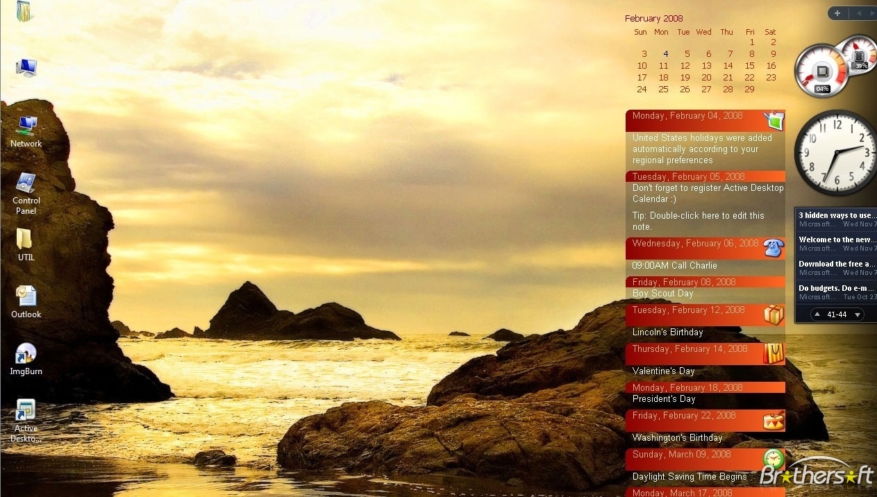 Active Desktop Calendar HD Wallpaper