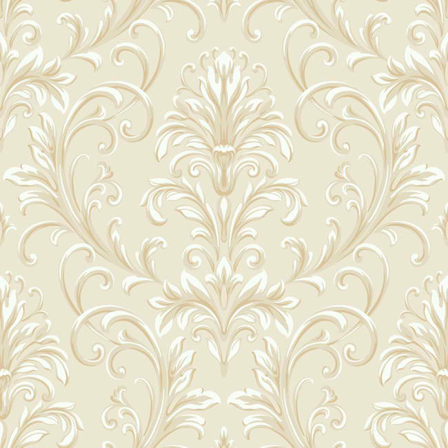 Cream Beige HD6954 Feathered Damask Wallpaper Textures