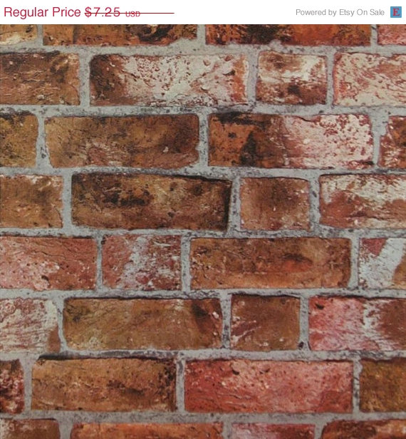 Red Brick Wall Wallpaper Mill White
