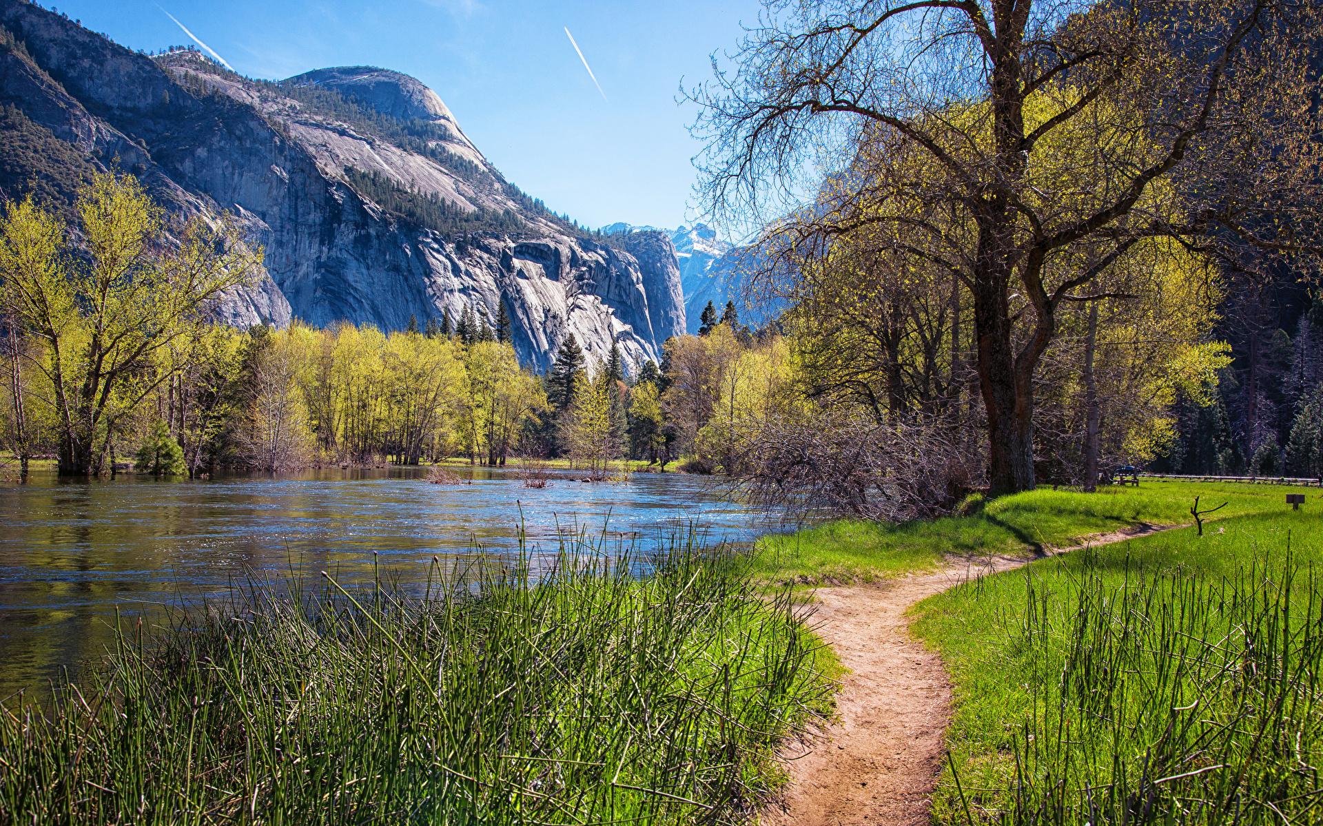 Desktop Wallpaper Yosemite Usa Path Spring Nature